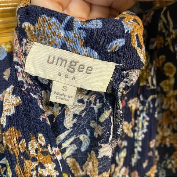 Umgee Floral Long Sleeve Women's tunic Top small trapeze flowy boho cottagecore - Picture 8 of 9